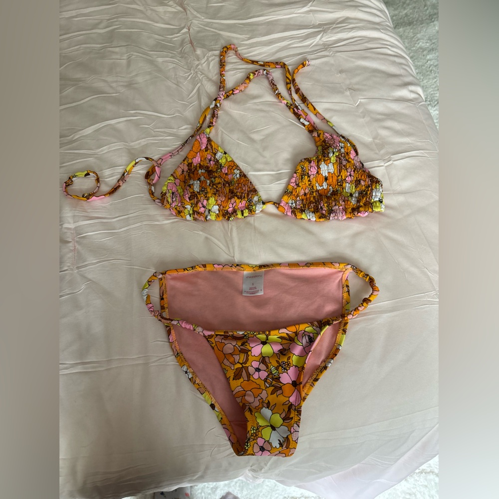 Orange floral bikini